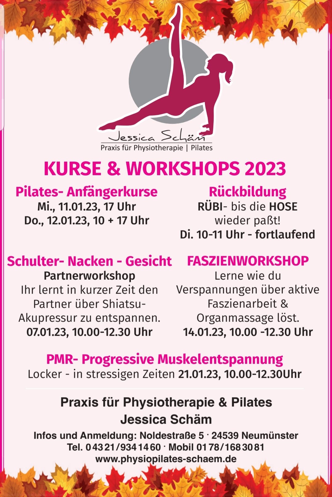 Flyer mit Infos über aktuelle Workshops